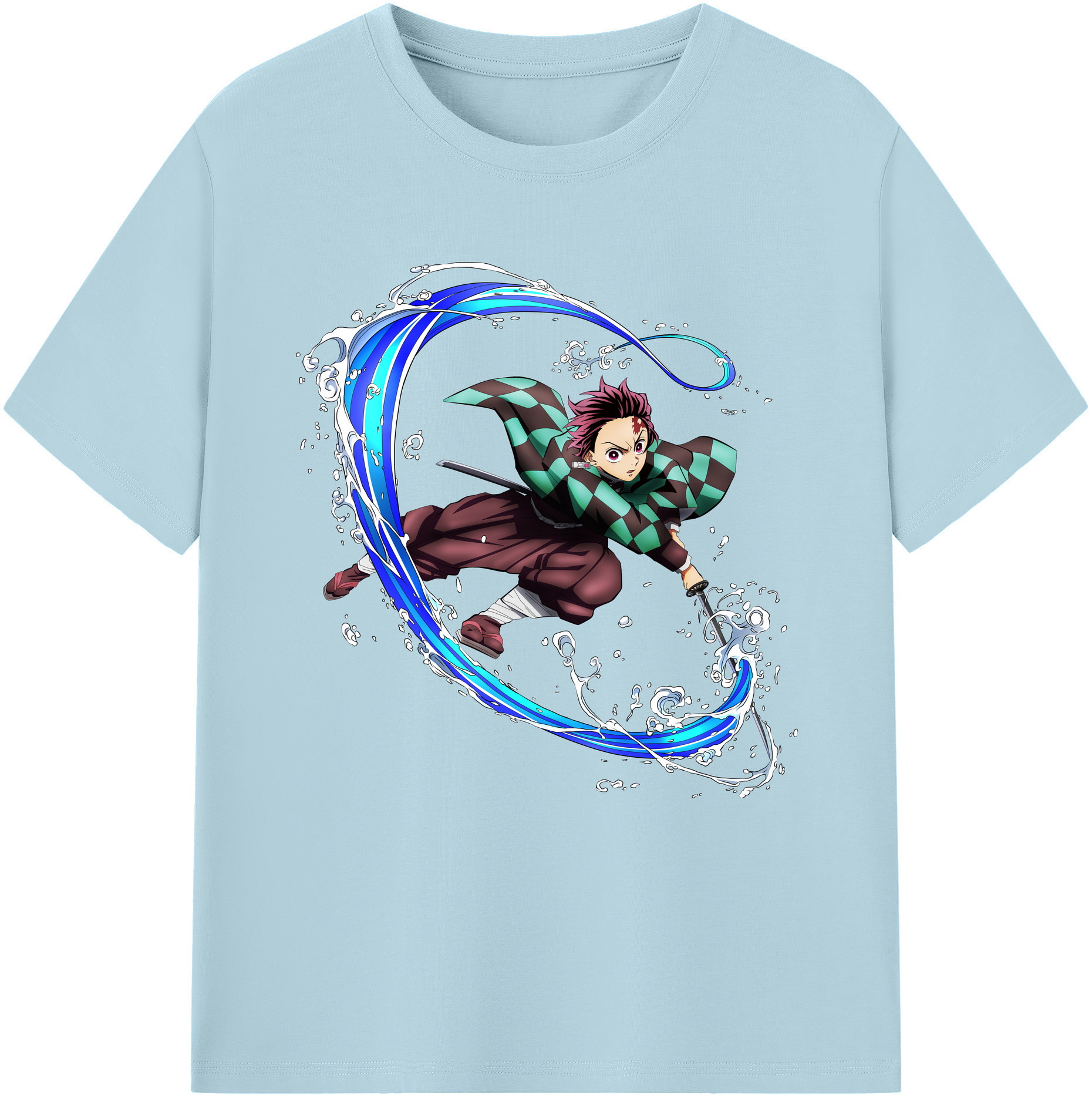 （画像用） 鬼滅の刃 竈門 炭治郎／かまど たんじろう Kamado Tanjirou 綿100％半袖Tシャツ（フロントプリント）